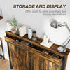 HOMCOM 93 x 119cm Rustic-Look Radiator Cover - Brown/Black