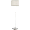 HOMCOM Floor Lamp with Remote, Height Adjustable Standing Lamp with Linen Shade, Dimmable with 3000K-6000K Adjustable Colour Temperatures, Foot Switch for Living Room Bedroom Office, Silver Tone