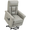 HOMCOM Power Lift Chair Armchair for the Elderly, PU Leather Recliner Chair with Extended Footrest, Remote Control and Side Pocket, Grey