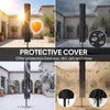 Outsunny 2.6 m Garden Parasol Umbrella with LED Solar Light, Parasol Cover, Outdoor Market Patio Umbrella, Black