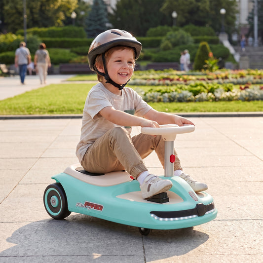 AIYAPLAY 12V Electric Wiggle Car with Pedal in Light Blue