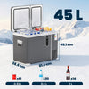 Outsunny 45L Compressor Car Fridge Freezer, Dual Zone Camping Refrigerator with App Control, Grey