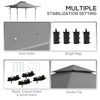 Outsunny 3 x 3m Height Adjustable Pop-Up Gazebo, with Accessories - Grey