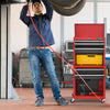 Lockable Tool Storage Cabinet with Handle, Drawers, Wheels and EVA Liner-Red & Black