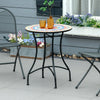Outsunny _60cm Mosaic Outdoor Patio Table - Red