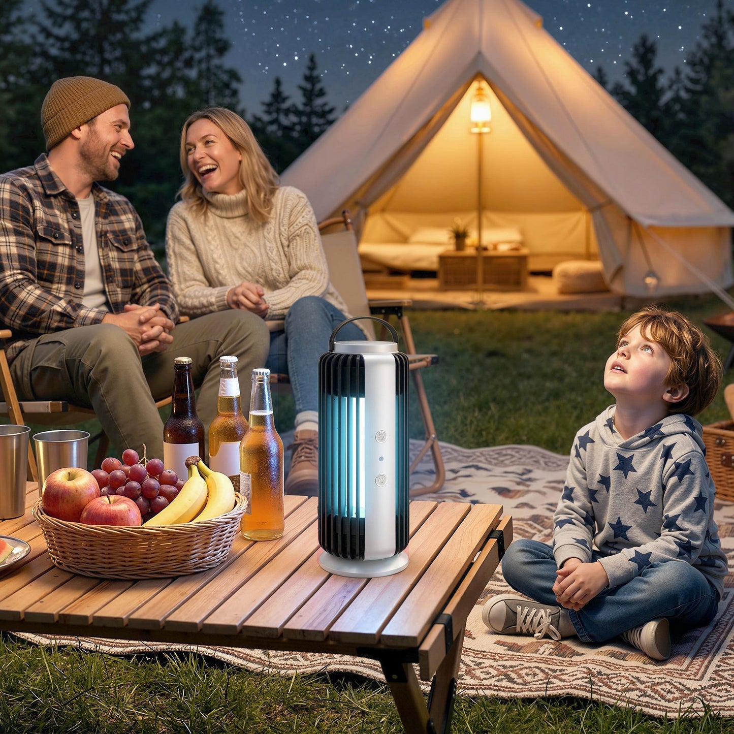مصيدة ذباب كهربائية داخلية من Outsunny، قاتل الذباب بمروحة، ضوء LED 365 نانومتر، مستشعر تشغيل وإيقاف تلقائي، صاعق حشرات 8 واط بمقبض