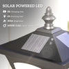 Outsunny 1.2m Solar Powered Outdoor Lamp Post - Black