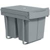 HOMCOM Pull Out Bin, Kitchen Under Sink Bin with 2 Removable Compartments, Smooth Glide, Grey
