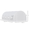 Outsunny 6 x 3 x 2 m Polytunnel Greenhouse, Walk in Polytunnel Tent with Metal Frame, Zippered Door and 8 Windows for Garden and Backyard, White