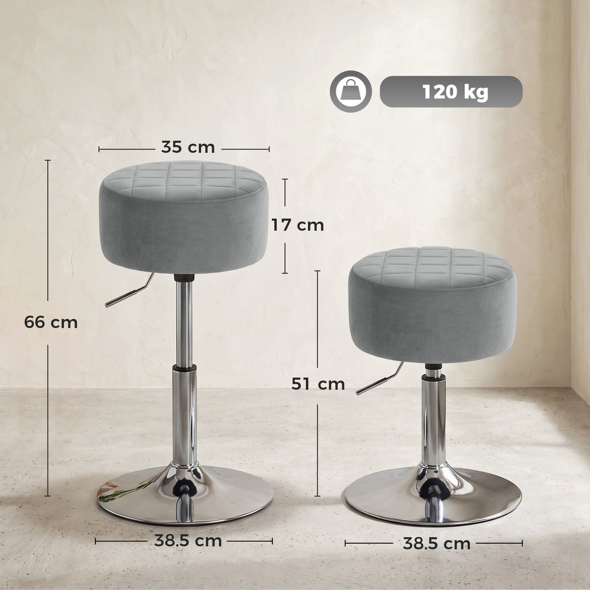 HOMCOM Bar Stool in Grey