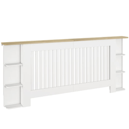 HOMCOM Radiator Cover with Open Storage Shelves in White