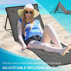 Outsunny Set of 2 Foldable Garden Beach Chair Mat, Outdoor Sun Lounger Seats with Adjustable Back, Magazine Pocket, Carry Bag
