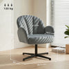 HOMCOM Swivel Accent Chair, Shell-Shaped Armchair with Spring Cushion, Metal Base, Grey