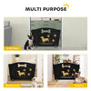 PawHut Wooden Dog Stopper, Dog Barrier with Support Feet, for Stair, Patio, Very Easy Setup, Black, 75 x 51 cm