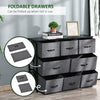 HOMCOM Chest of Drawers with 8 Foldable Drawers, 3-Tier Fabric Bedroom Dresser, Clothes Storage Unit for Bedroom Living Room, Dark Grey