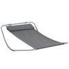 Outsunny Rocking Sun Lounger, Single Garden Lounger Sunbed with Headrest Pillows, Texteline Outdoor Rocking Chair Swing Hammock Daybed with Metal Frame for Patio, Terrace, 212 x 132 x 66 cm, Grey