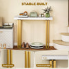 HOMCOM 100 cm Console Table with Faux Marble Top, Narrow Entryway Table with Anti-tipping Device, White