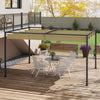 Outsunny 4 x 3(m) Metal Pergola with Retractable Roof, Garden Gazebo Canopy Shelter for Outdoor, Patio, Khaki