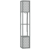 HOMCOM Floor Lamp with Shelves, Dual Light, Modern Tall Standing Lamps, with Pull Chain Switch (Bulb not Included), Light Grey