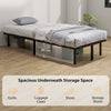 HOMCOM 3ft Single Bed Frame, Metal Platform Bed Frame with 2 x 14 Wood Slats, No Box Spring Needed, Underbed Storage, Black