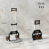 HOMCOM Folding Sack Truck, 70kg Lightweight Hand Truck with Wheels, Foldable Trolley Cart with Telescoping Handle for Warehouse, Office, Luggage, Silver Tone