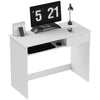 HOMCOM 100cm Compact Computer Desk with Keyboard Tray, Home Office Desk with Drawer for Bedroom Study, White