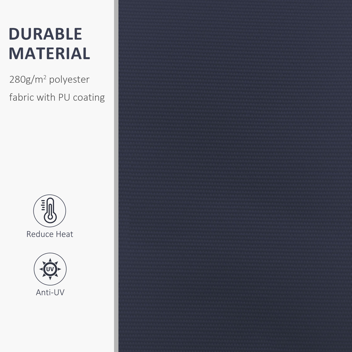 Outsunny Manual Retractable Awning, 4x3 m-Blue/White