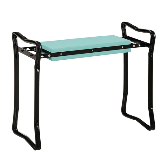 Outsunny 2 In 1 Garden Kneeler Seat Kneeling Pad Support Bench in Dark Green