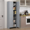 HOMCOM Freestanding Kitchen Cupboard, 4-Door Storage Cabinet with Adjustable Shelves, Modern Kitchen Pantry for Dining Room, 170cm, Grey