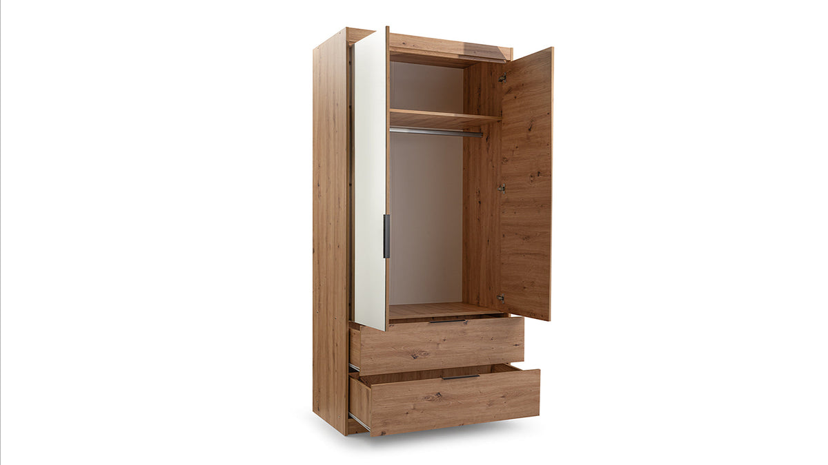 Mallorca Hinged Mirror Door Wardrobe 103cm (MALLORCA-103)