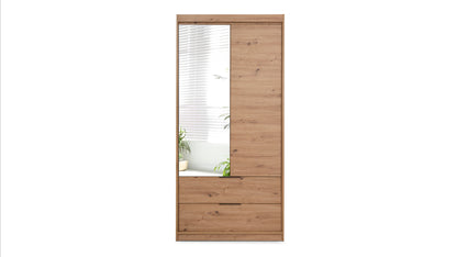 Mallorca Hinged Mirror Door Wardrobe 103cm (MALLORCA-103)