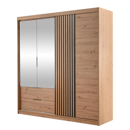 Mallorca Hinged Mirror Door Wardrobe 203cm (MALLORCA-203)