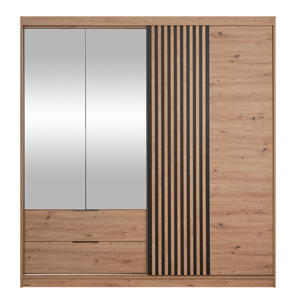 Mallorca Hinged Mirror Door Wardrobe 203cm (MALLORCA-203)