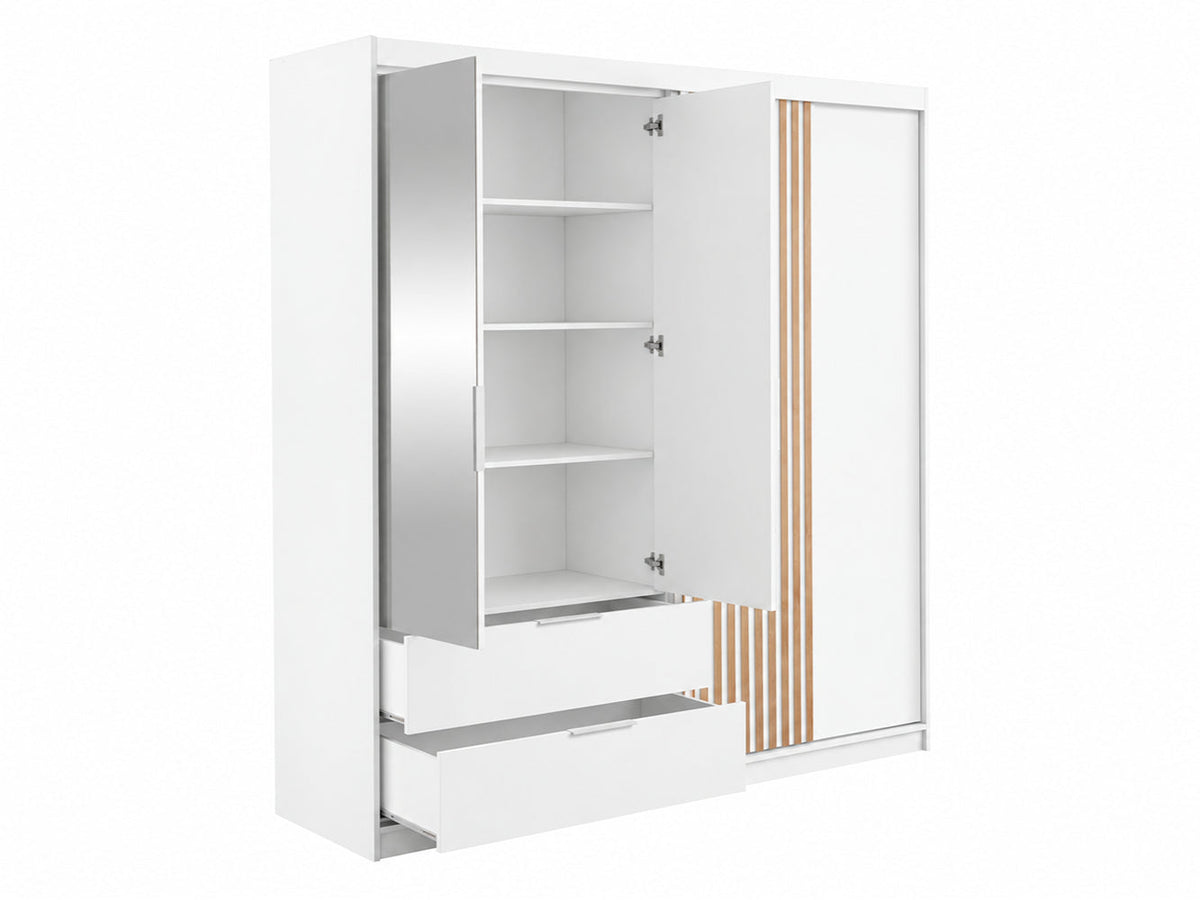 Mallorca Hinged Mirror Door Wardrobe 203cm (MALLORCA-203)