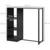 HOMCOM Breakfast Bar Table, Bar Table with 3-Tier Storage Shelf and Wine Rack, 105W x 40D x 105H cm, Black