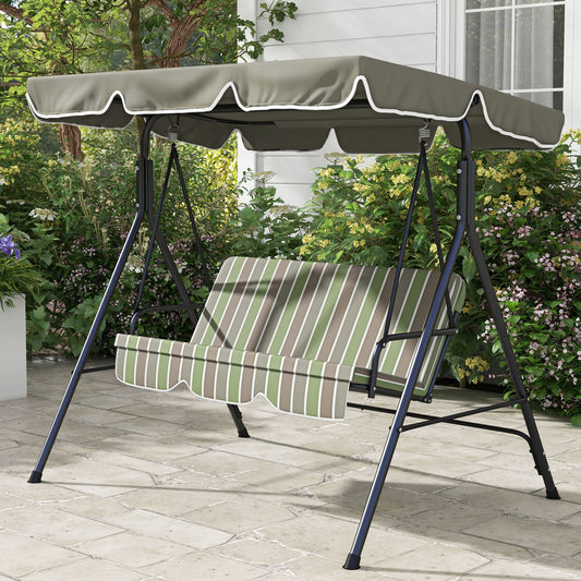 Outsunny Three-Seater Garden Swing Chair in Green