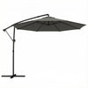 Outsunny 3 m Garden Cantilever Parasol with Cover, Round Overhanging Umbrella with 360Â° Rotation, Tilt, Grey
