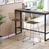 HOMCOM Set of 2 Bar Stools, Modern Counter Height Breakfast Bar Chairs with Wire Metal Frame for Kitchen, Dining Room, Gold