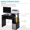 HOMCOM Computer Desk with Sliding Keyboard Tray Storage Drawer Shelf Home Office Workstation Black