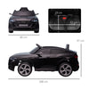 HOMCOM Audi E-tron Licensed 12V Kids Electric Ride on, Electric Car for Kids, with Parental Remote, Music Lights MP3, Suspension Wheels, for 3-5 Years, Black