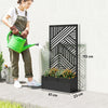 Outsunny Metal Garden Bed for Garden with Trellis, Raised Garden Bed with Privacy Screen, Geometric Slatted Cut-Out