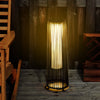 Outsunny Patio Garden PE Rattan Solar Lights Woven Resin Wicker Lantern Auto On/Off Solar Powered Lights for Porch, Yard, Lawn, Courtyard, Indoor & Outdoor  Brown