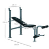 HOMCOM 4-Levels Adjustable Weight Bench Fitness Equipment with Barbell Rack-Black