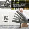 Outsunny Outdoor PE Rattan Sun Lounger, Folding Wicker Garden Lounger Recliner with 4-Level Adjustable Backrest, Rolling Sunbed Lounge Chair with Wheels, Non-Slip Legs for Balcony, Beach, Mixed-grey