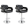 Set of 2 PU Leather Upholstered Swivel Bar Stool, Height Adjustable Barstool with Back, Armrest, Footrest for Kitchen