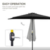Outsunny 2.7m Garden Half Parasol, Outdoor Balcony Umbrella with 5 Steel Ribs, Patio Sun Shade, Black