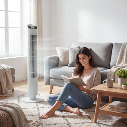 HOMCOM Tower Fan in White