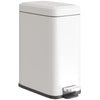 HOMCOM 5L Rectangular Compact Bin Steel Body Removable Bucket Quiet-Close Lid w/ Pedal Lid Rubbish Trash Can Home Office Bedroom Bathroom Living Room Garbage Tidy Clean White