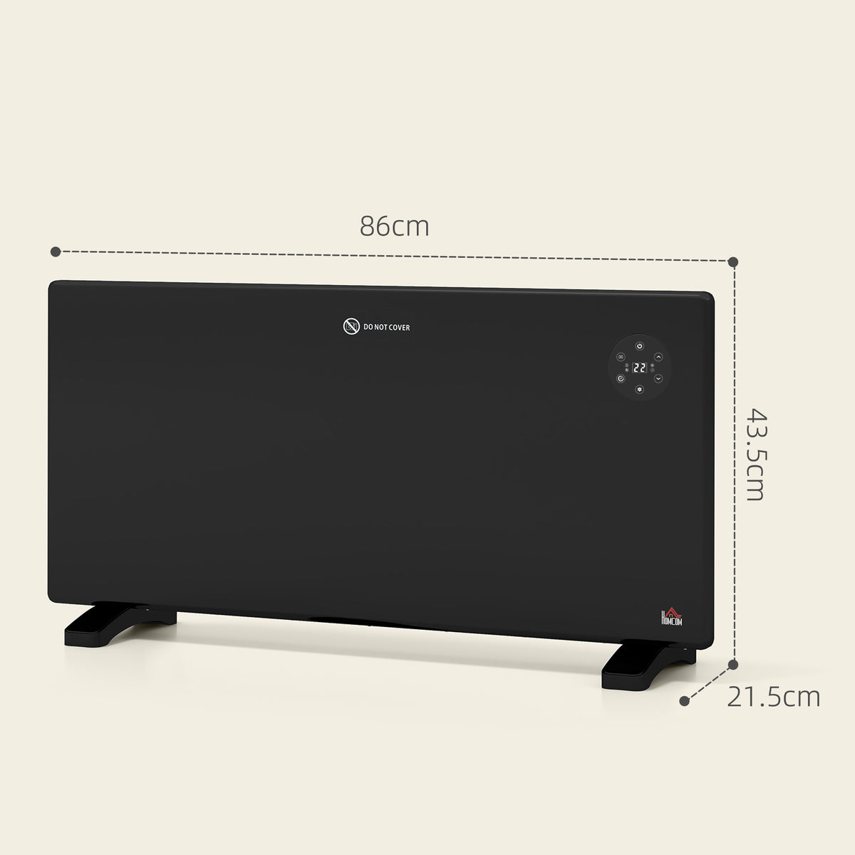 HOMCOM 2000W Electric Convector Heater in Black