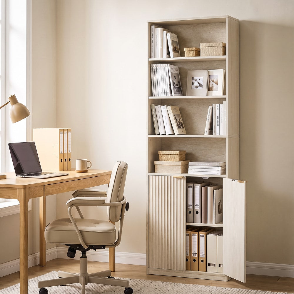 HOMCOM Bookcase in Oak Wood Effect